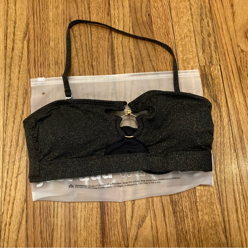Sparkling Lurex O-Ring Bandeau Bikini Top